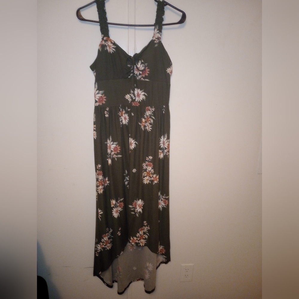 Green floral dress